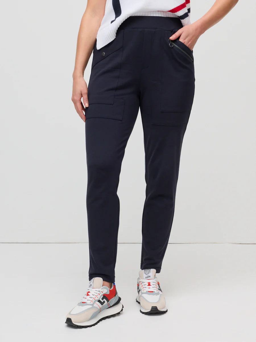 MARCO POLO - PANELLED POCKET PANT - BLACK