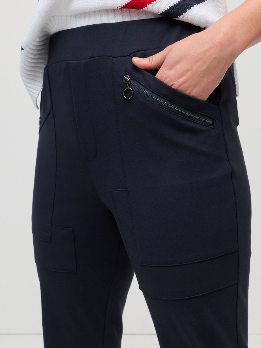 MARCO POLO - PANELLED POCKET PANT - BLACK