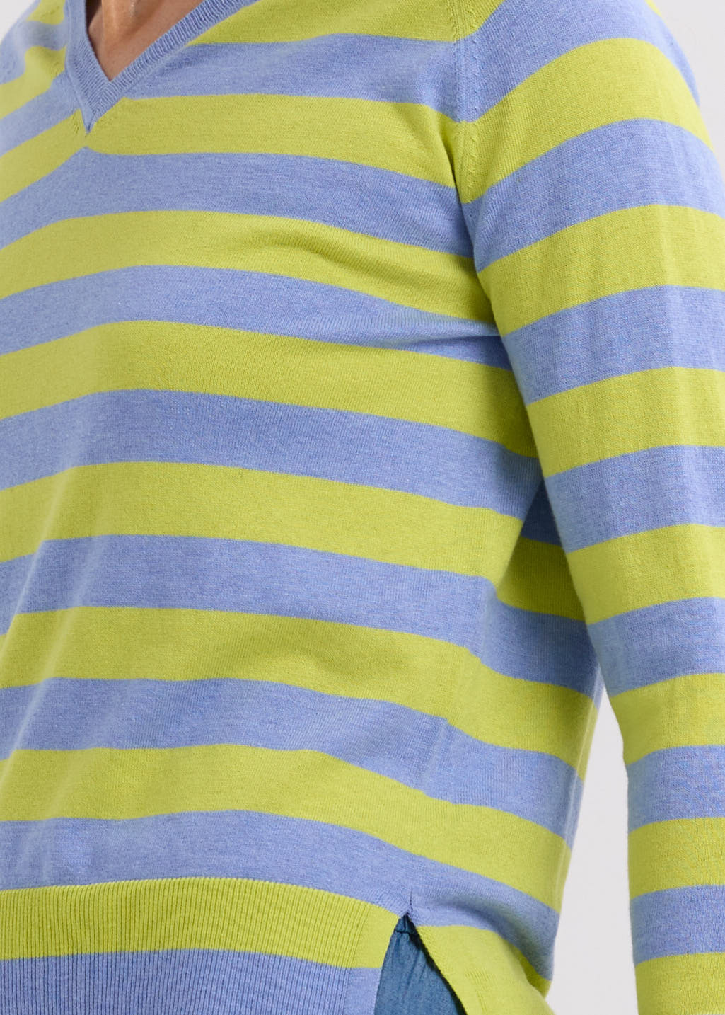 ZAKET & PLOVER - ESSENTIAL STRIPE V JUMPER - BLUEBERRY