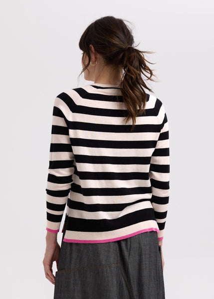 ZAKET & PLOVER - ESSENTIAL STRIPE V JUMPER - SHELL
