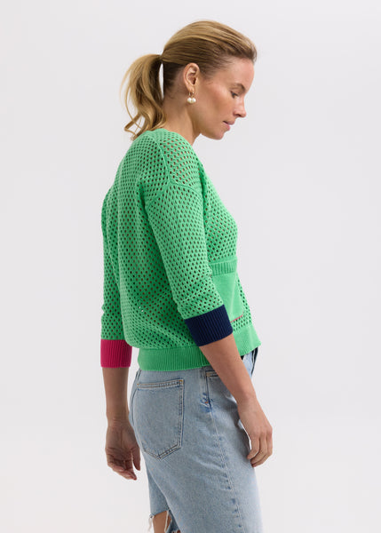 ZAKET & PLOVER - HOLEY CARDI - APPLE