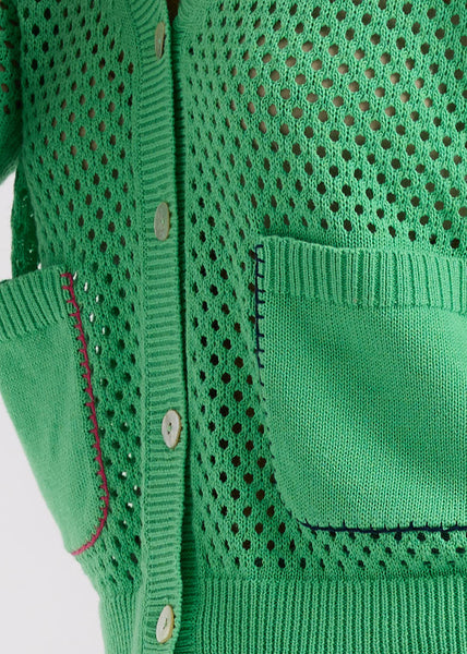 ZAKET & PLOVER - HOLEY CARDI - APPLE