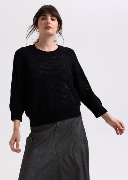 ZAKET & PLOVER - HEARTS ON MY SLEEVE JUMPER  - BLACK