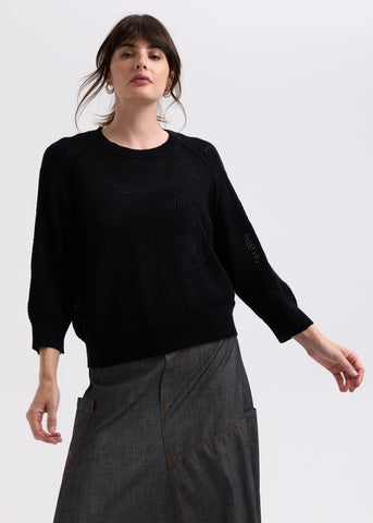 ZAKET & PLOVER - HEARTS ON MY SLEEVE JUMPER  - BLACK