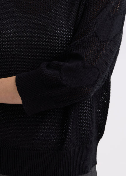 ZAKET & PLOVER - HEARTS ON MY SLEEVE JUMPER  - BLACK