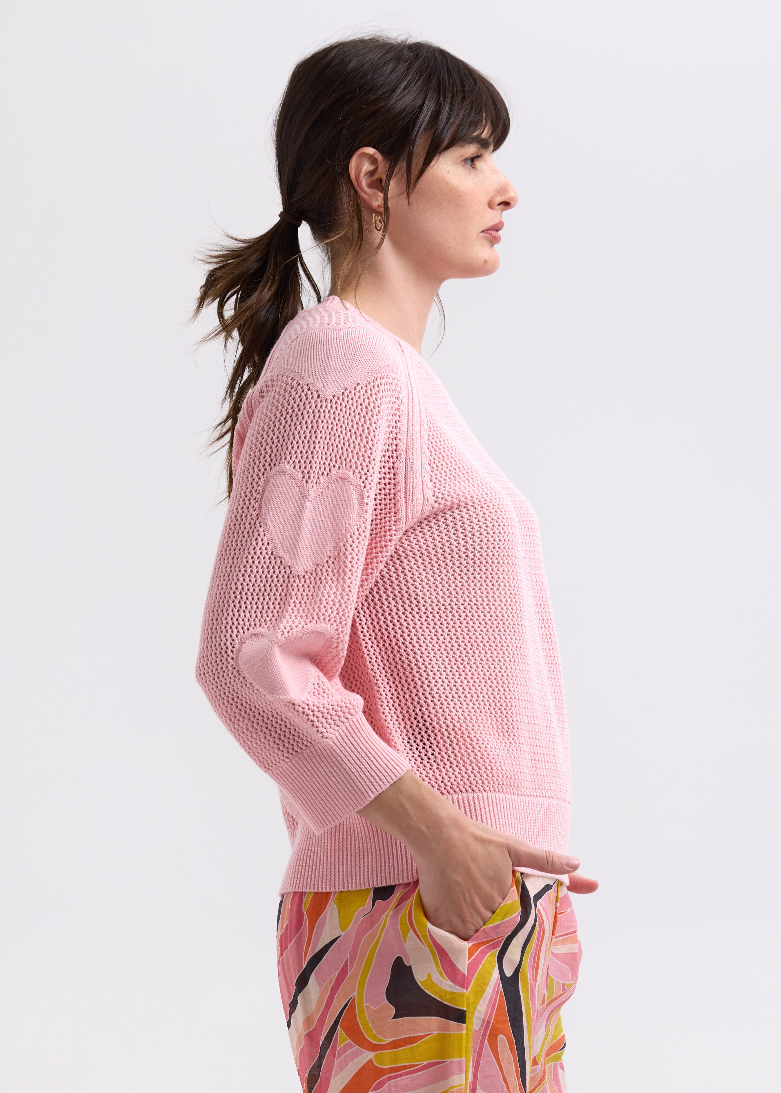 ZAKET & PLOVER - HEARTS ON MY SLEEVE JUMPER  - PINK
