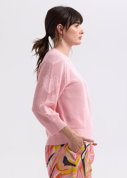 ZAKET & PLOVER - HEARTS ON MY SLEEVE JUMPER  - PINK