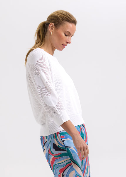 ZAKET & PLOVER - HEARTS ON MY SLEEVE JUMPER  - WHITE