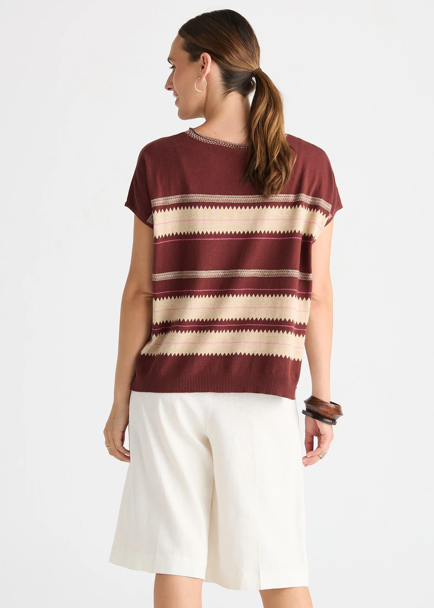 LD & CO ZIG DETAIL TOP - SANGRIA