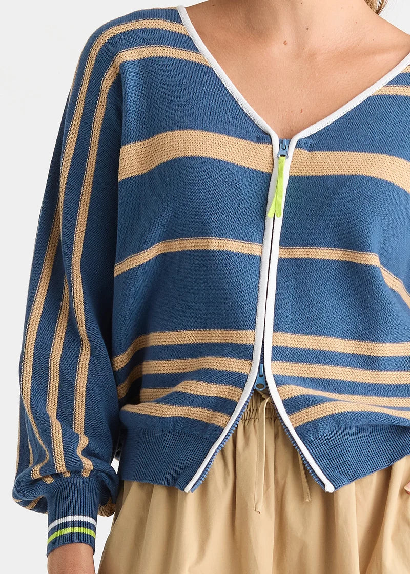 ZAKET & PLOVER - STATEMENT ZIP CARDI - SEA