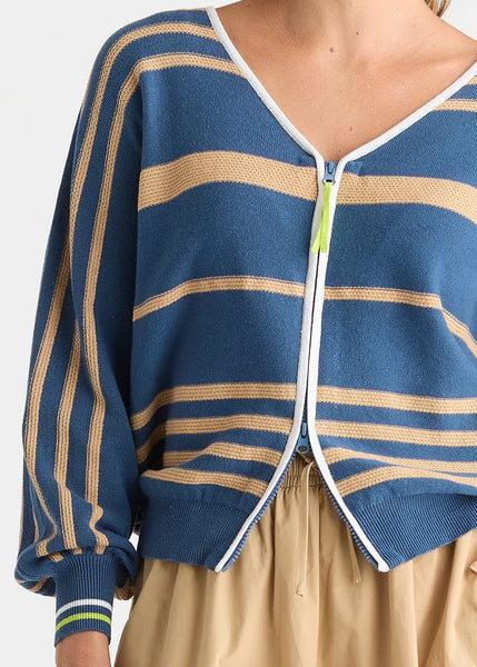 ZAKET & PLOVER - STATEMENT ZIP CARDI - SEA