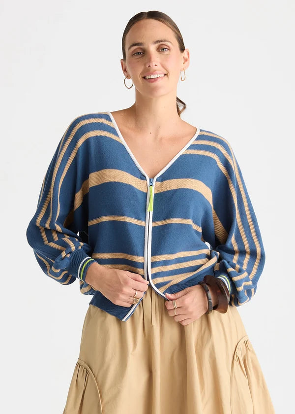 ZAKET & PLOVER - STATEMENT ZIP CARDI - SEA
