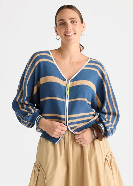 ZAKET & PLOVER - STATEMENT ZIP CARDI - SEA