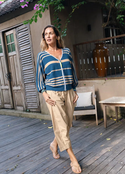 ZAKET & PLOVER - STATEMENT ZIP CARDI - SEA