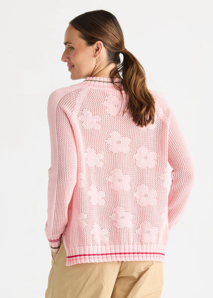ZAKET & PLOVER - FLORAL POINTELLE VEE - BLUSH