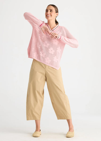 ZAKET & PLOVER - FLORAL POINTELLE VEE - BLUSH