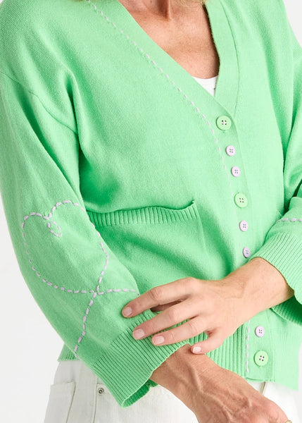 ZAKET & PLOVER - SWEET HEART CARDI - APPLE