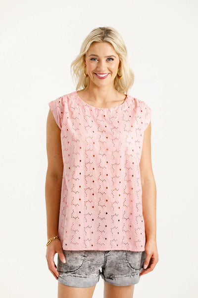 Homelee  DAISY TOP - PINK BLOOMS