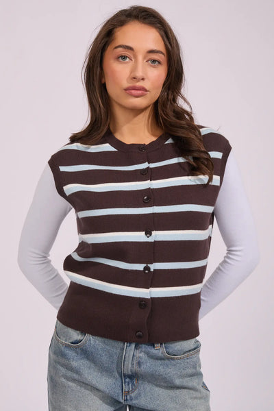 SILENT THEORY - ANITA KNIT VEST - CHOCOLATE