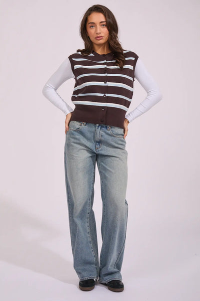 SILENT THEORY - ANITA KNIT VEST - CHOCOLATE