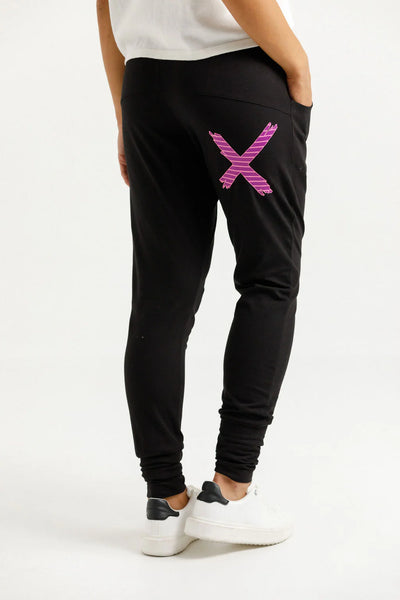 Homelee - Apartment Pants - Black w Candy Stripe X