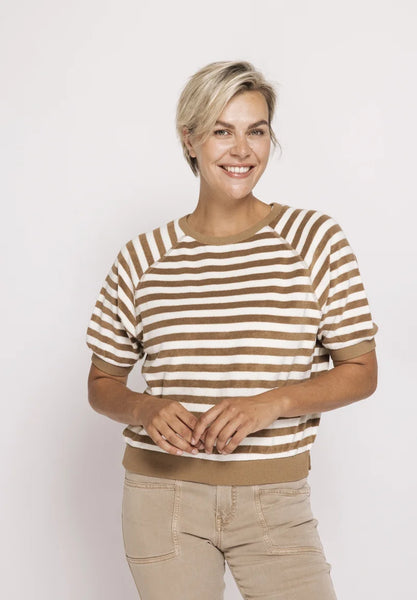 ZHRILL - INGE T-SHIRT - SAND/CREAM
