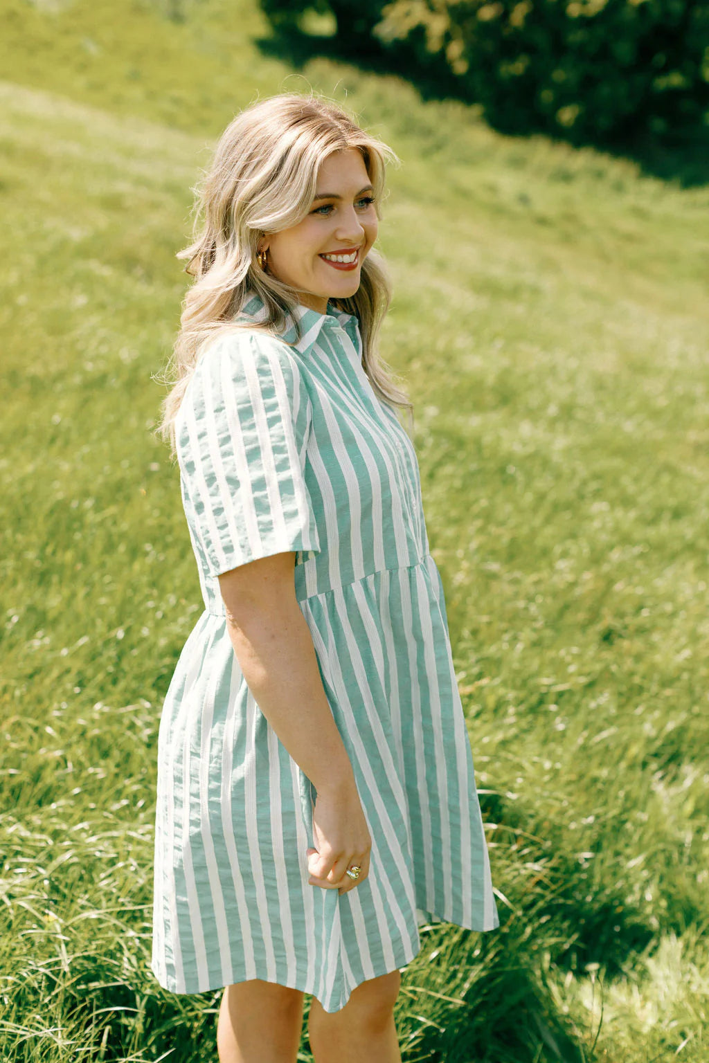 Homelee CLEO MINI DRESS - APPLE STRIPES