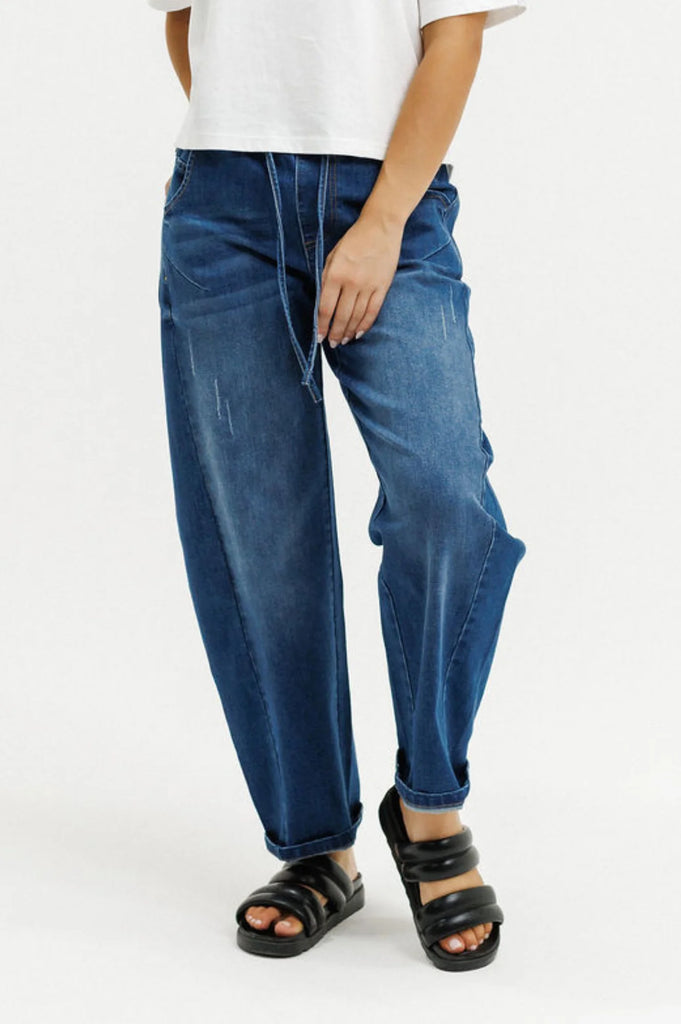 HOMELEE - BARREL JEANS - BLUE WASH