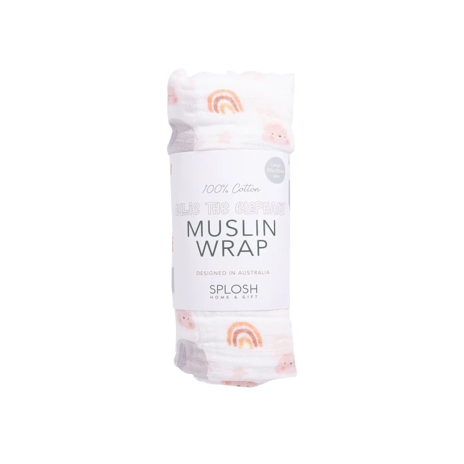 SPLOSH BABY ELEPHANT MUSLIN WRAP