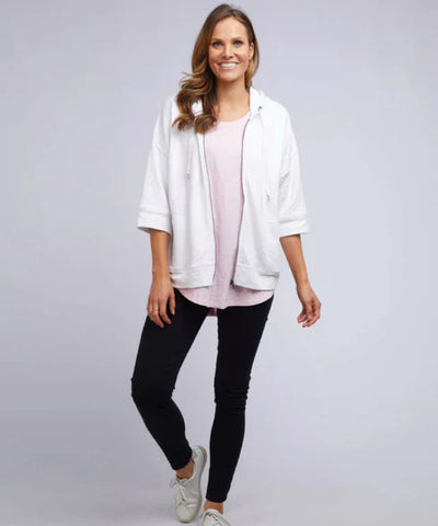ELM - BEACHY ZIP HOODIE - WHITE