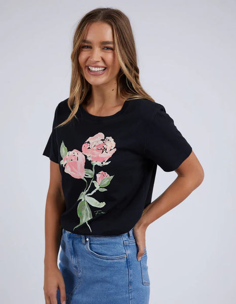 Foxwood - BLOOM TEE - WASHED BLACK