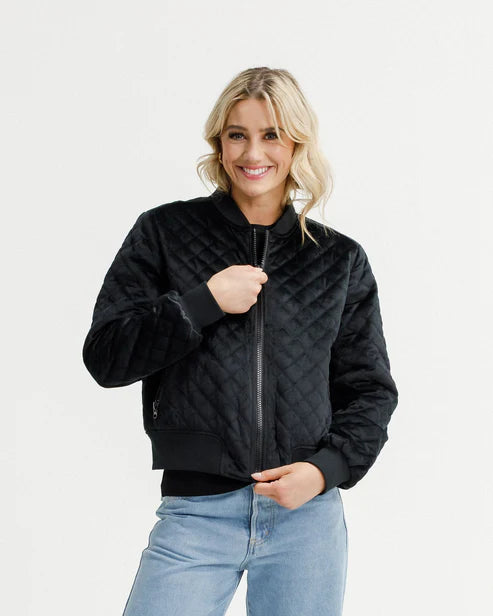 HOMELEE - WYLD BOMBER - BLACK QUILT