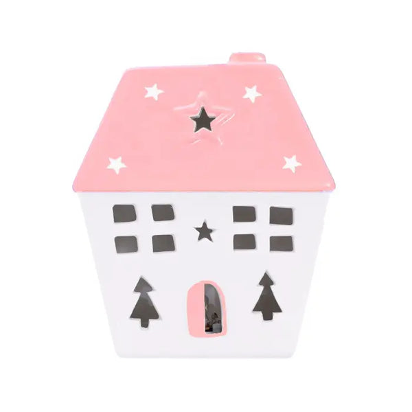 SPLOSH - CHRISTMAS PINK LIGHT UP CERAMIC HOUSE