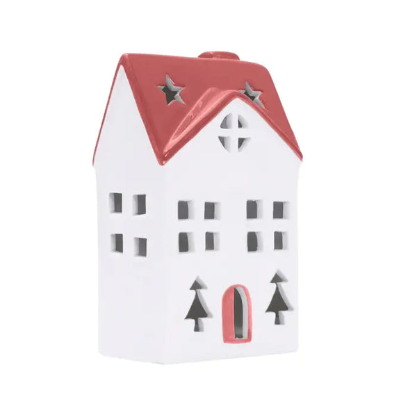 SPLOSH - CHRISTMAS RED LIGHT UP CERAMIC HOUSE