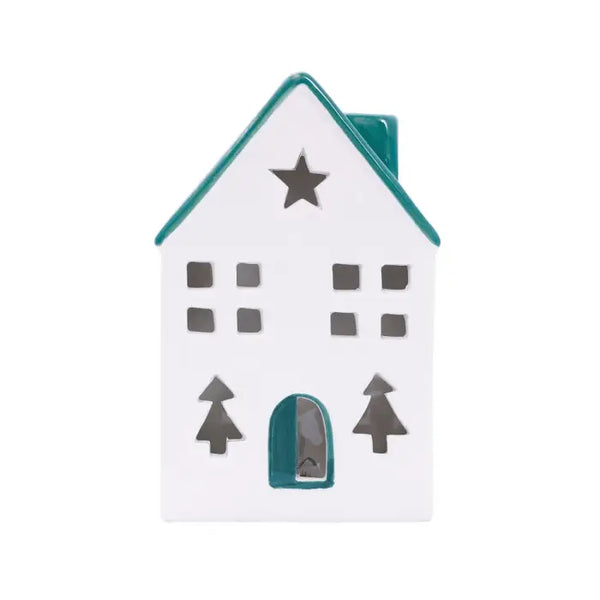 SPLOSH - CHRISTMAS BLUE LIGHT UP CERAMIC HOUSE