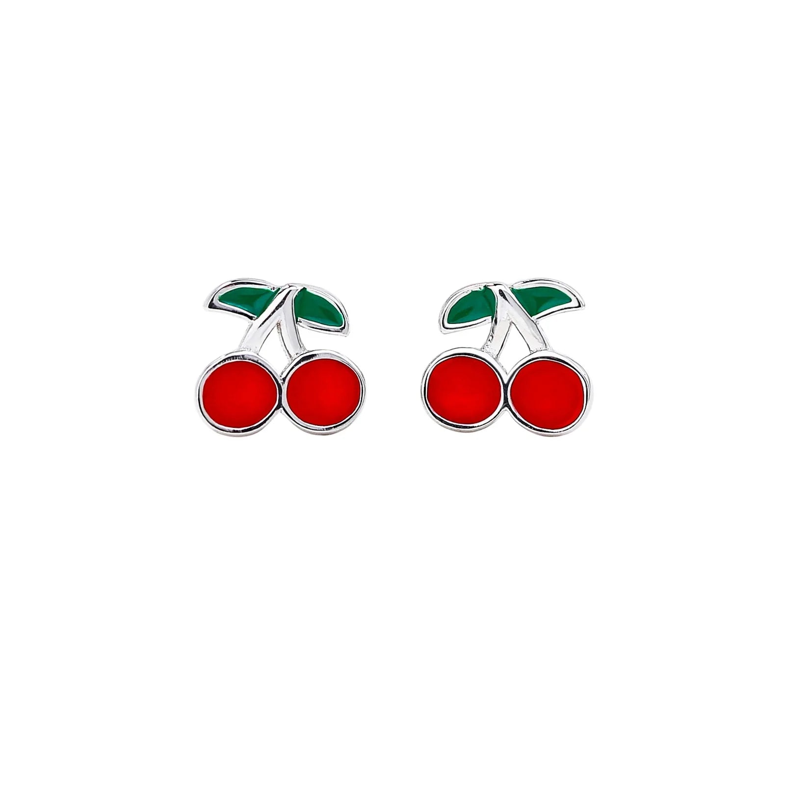 Silver Linings Collective Original Design KIDS - CHERRY ENAMEL STUDS