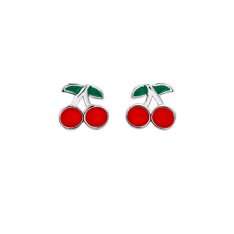 Silver Linings Collective Original Design KIDS - CHERRY ENAMEL STUDS