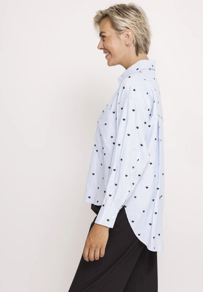 ZHRILL - LUCY BLOUSE - BLUE - HEARTS
