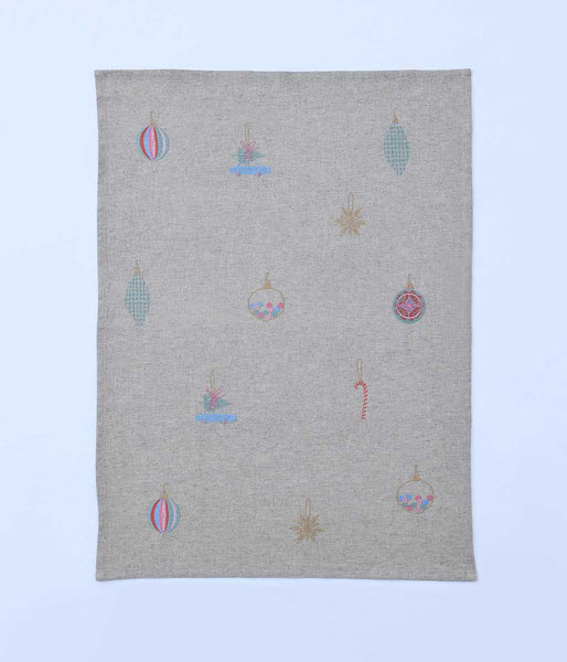 MM Linen DECK THE HALLS  TEA TOWEL