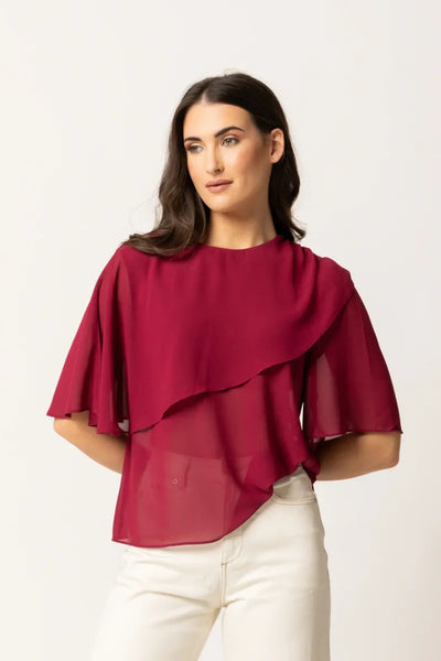SEEKING LOLA - DRIFTER BLOUSE - CRANBERRY