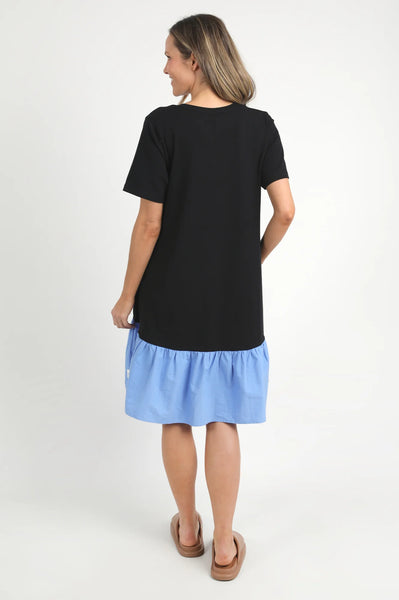 ELM   ELLE V NECK DRESS - BLACK