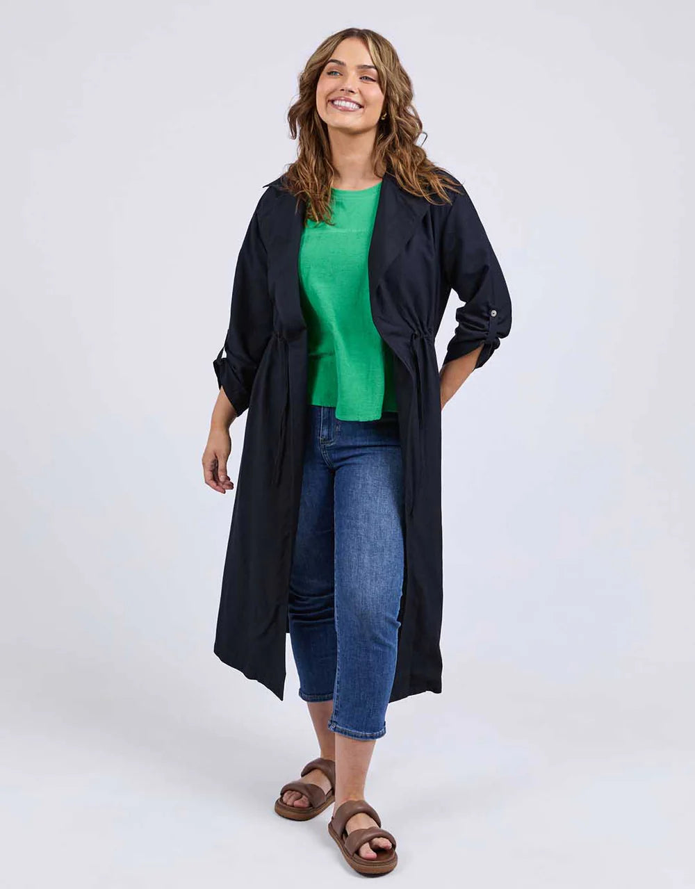 ELM - LINEN TRENCH - NAVY