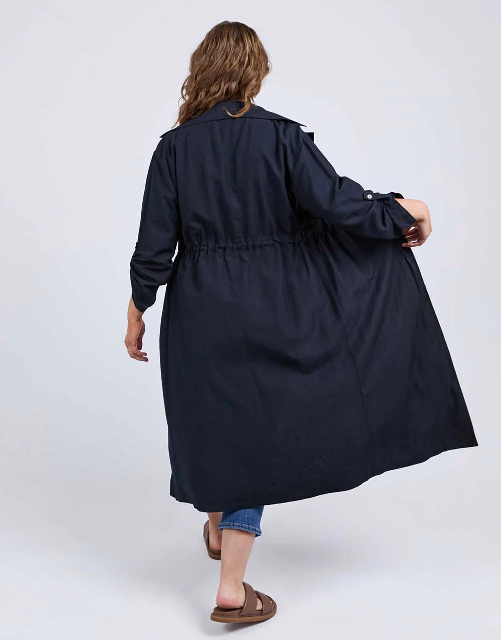 ELM - LINEN TRENCH - NAVY