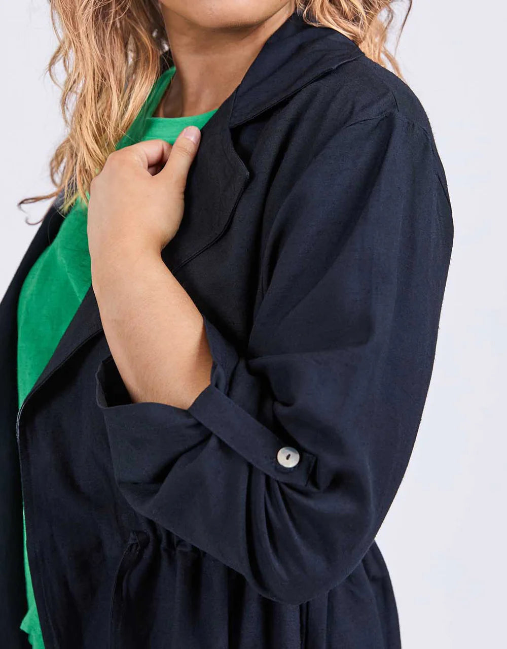 ELM - LINEN TRENCH - NAVY