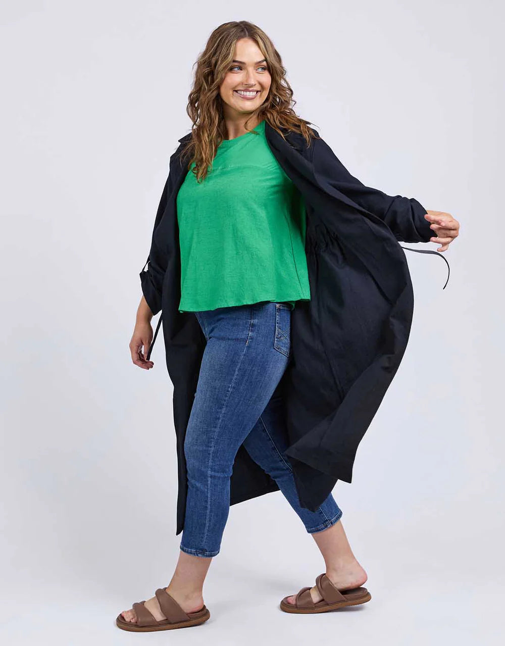 ELM - LINEN TRENCH - NAVY