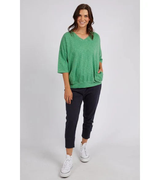 ELM FUNDAMENTAL MAZIE V NECK SWEAT - GREENBRIAR