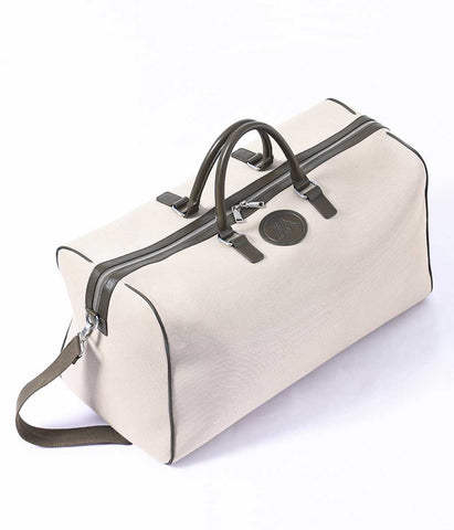 MM Linen ENZO WEEKENDER BAG -NATURAL/OLIVE