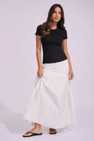AAE - ESSENTIAL ASYM MAXI SKIRT - WHITE