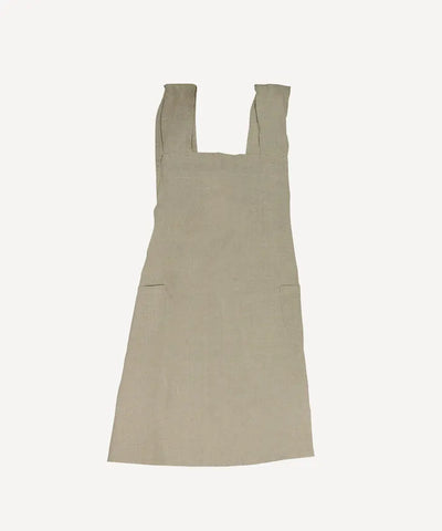 Cross Back Apron Natural Stonewashed Linen