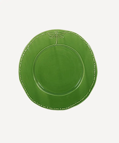 French Country Dragonfly Stoneware - Green Lunch Plate